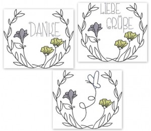 Stickdatei - Doodle Blumenkranz Set